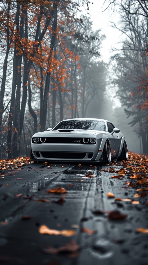 White Dodge Challenger Car Aesthetics (359)