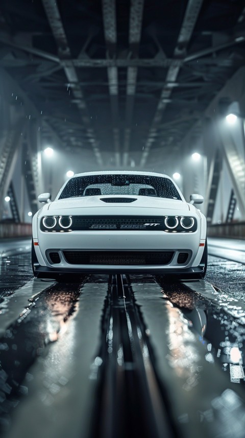 White Dodge Challenger Car Aesthetics (397)