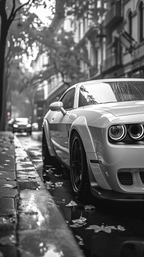 White Dodge Challenger Car Aesthetics (467)