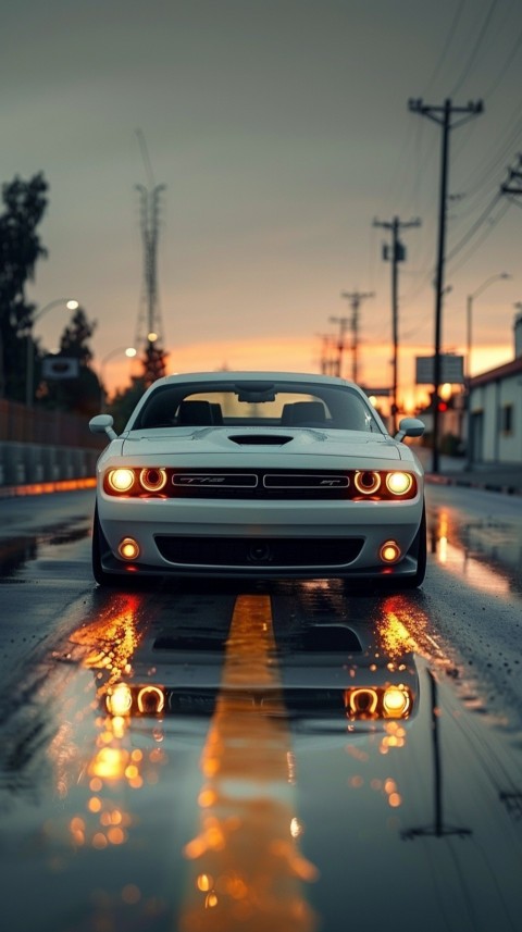 White Dodge Challenger Car Aesthetics (453)