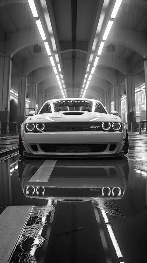 White Dodge Challenger Car Aesthetics (478)