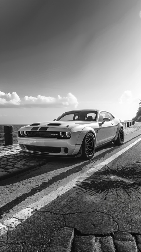 White Dodge Challenger Car Aesthetics (458)