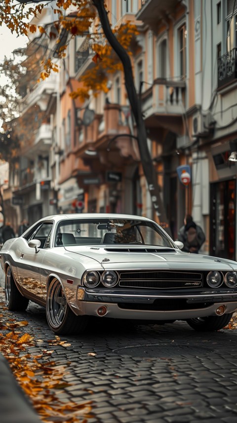 White Dodge Challenger Car Aesthetics (473)