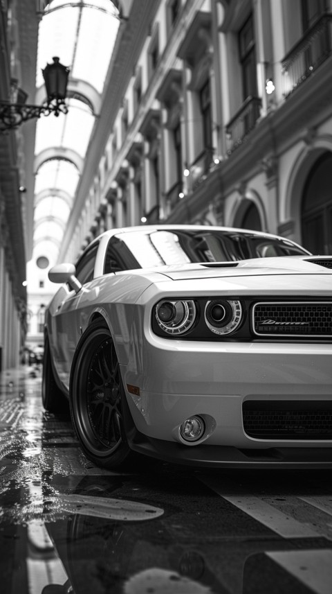 White Dodge Challenger Car Aesthetics (497)