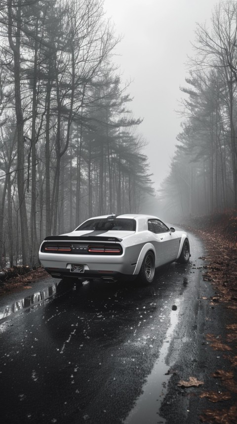 White Dodge Challenger Car Aesthetics (483)