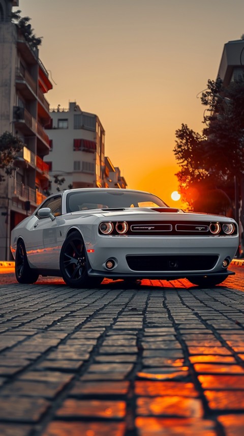 White Dodge Challenger Car Aesthetics (495)