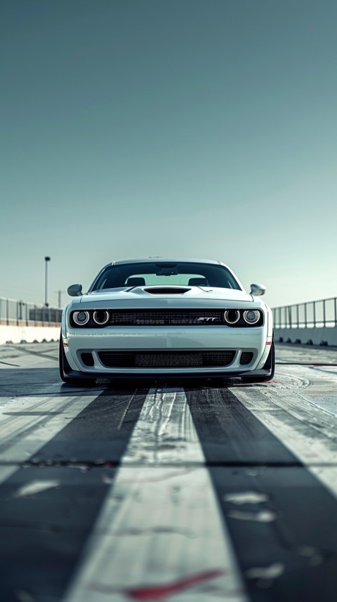 White Dodge Challenger Car Aesthetics (492)