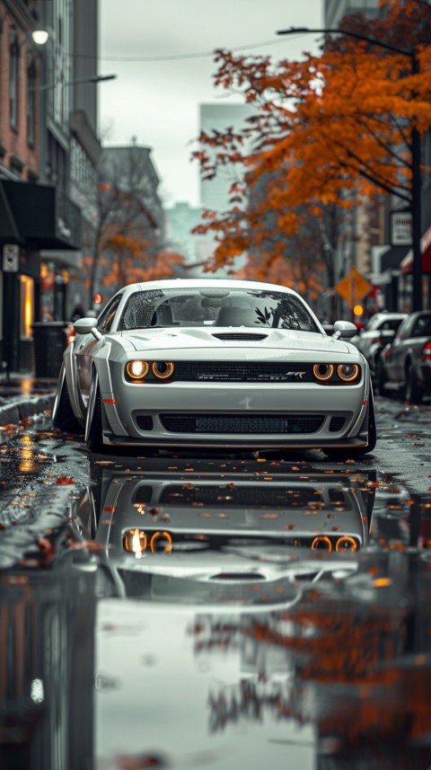 White Dodge Challenger Car Aesthetics (520)