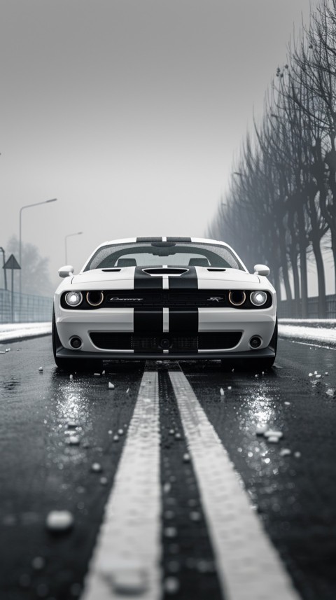 White Dodge Challenger Car Aesthetics (568)