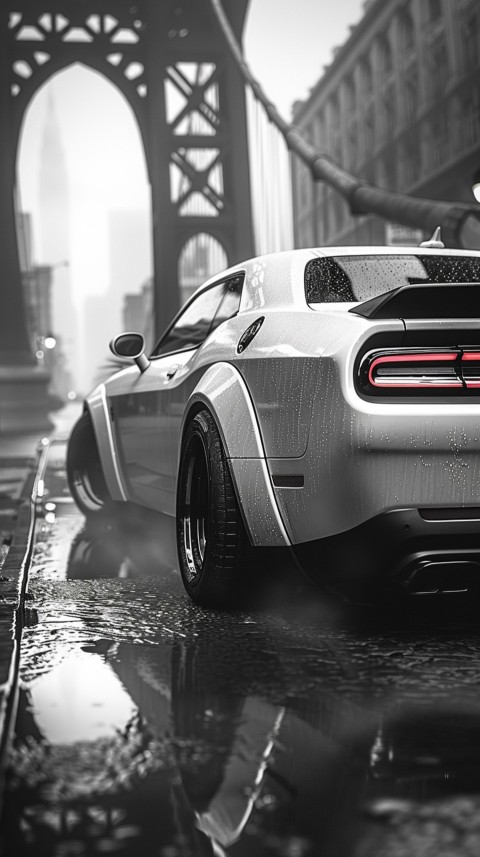 White Dodge Challenger Car Aesthetics (538)