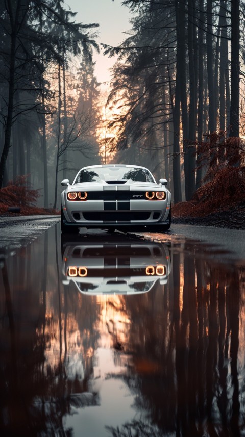 White Dodge Challenger Car Aesthetics (570)