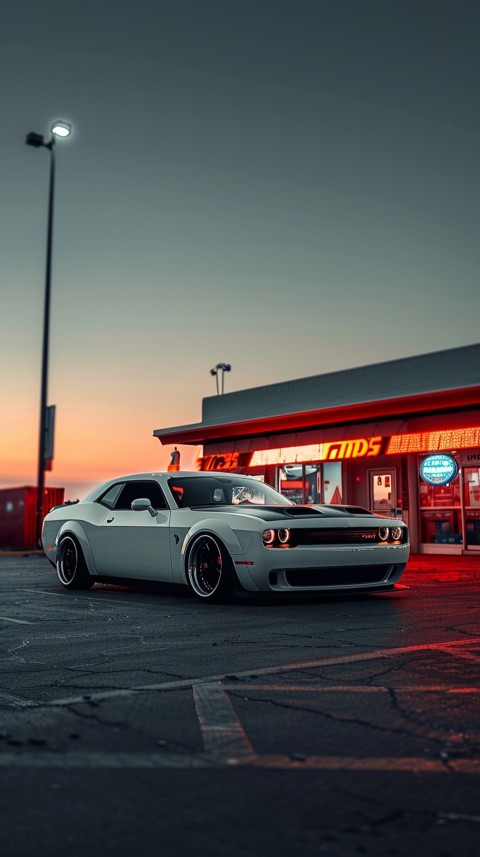 White Dodge Challenger Car Aesthetics (600)