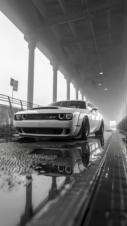 White Dodge Challenger Car Aesthetics (628)