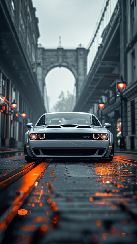 White Dodge Challenger Car Aesthetics (652)