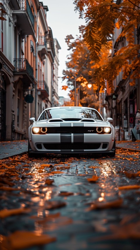 White Dodge Challenger Car Aesthetics (657)