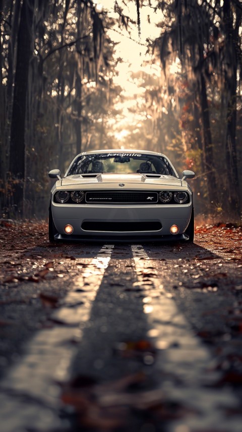 White Dodge Challenger Car Aesthetics (662)