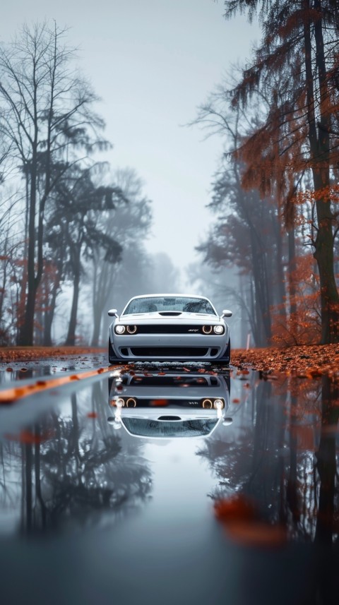 White Dodge Challenger Car Aesthetics (694)