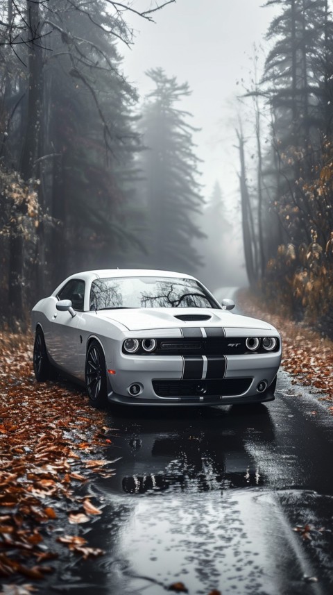 White Dodge Challenger Car Aesthetics (677)