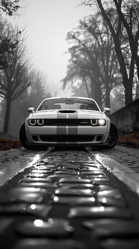 White Dodge Challenger Car Aesthetics (719)