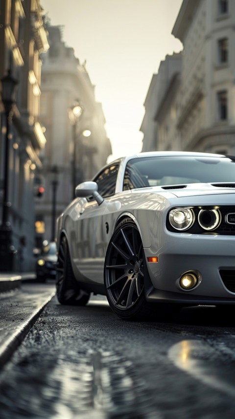 White Dodge Challenger Car Aesthetics (724)