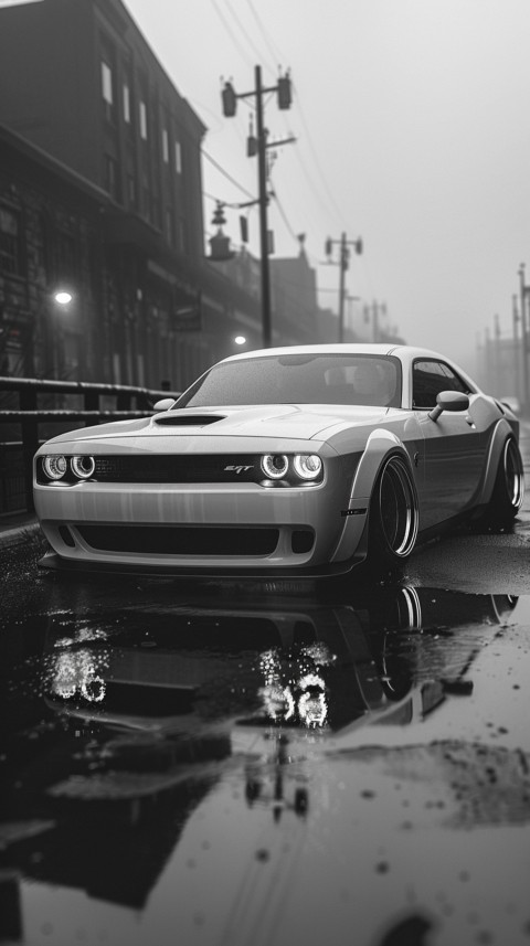 White Dodge Challenger Car Aesthetics (776)