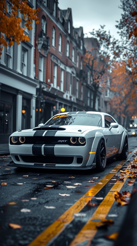 White Dodge Challenger Car Aesthetics (741)