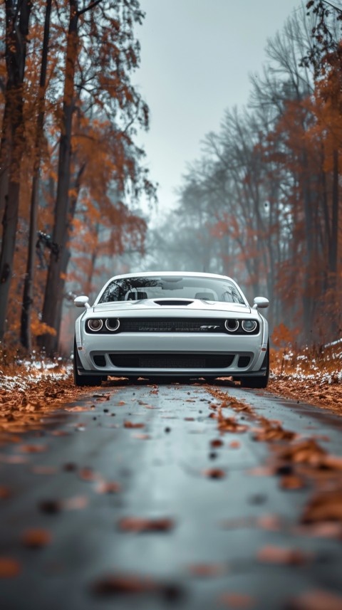 White Dodge Challenger Car Aesthetics (882)