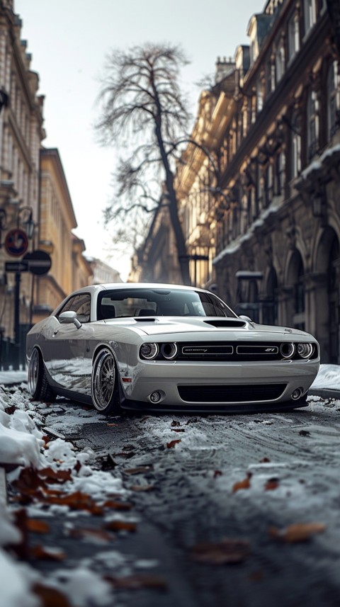 White Dodge Challenger Car Aesthetics (899)