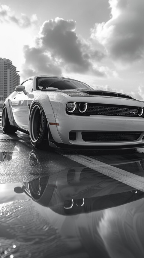 White Dodge Challenger Car Aesthetics (940)