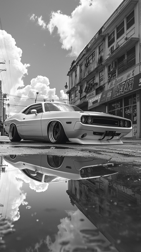 White Dodge Challenger Car Aesthetics (939)