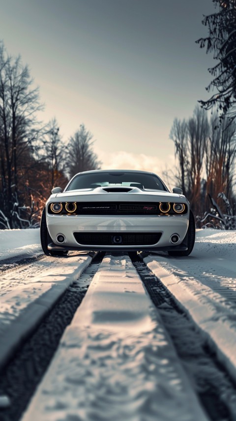 White Dodge Challenger Car Aesthetics (970)