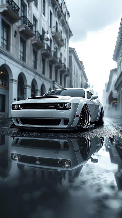 White Dodge Challenger Car Aesthetics (968)