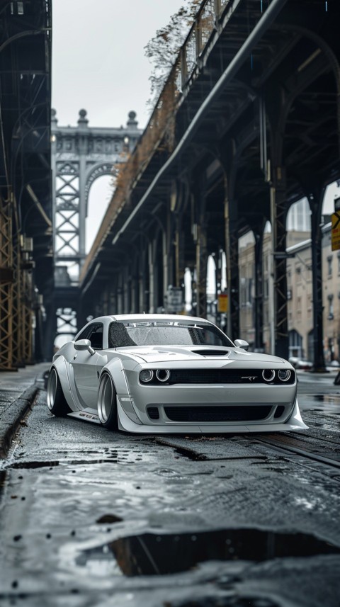 White Dodge Challenger Car Aesthetics (969)