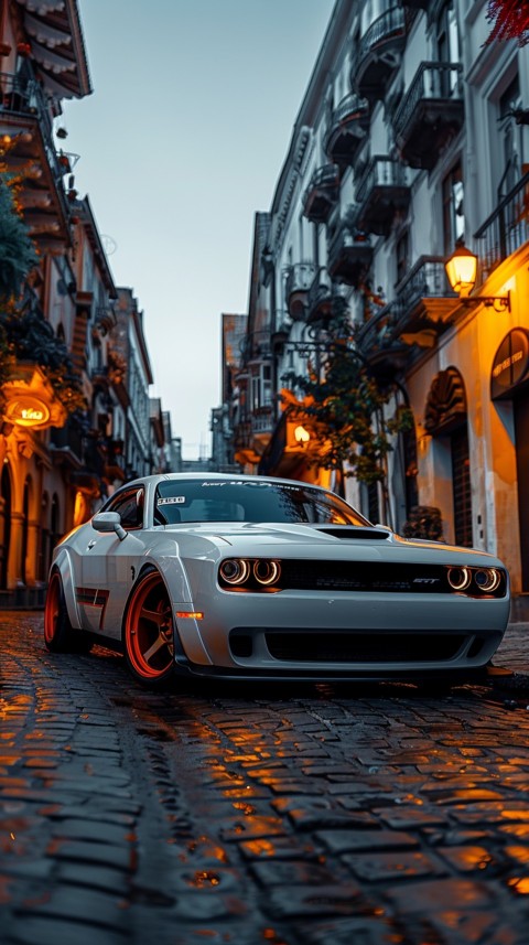 White Dodge Challenger Car Aesthetics (945)