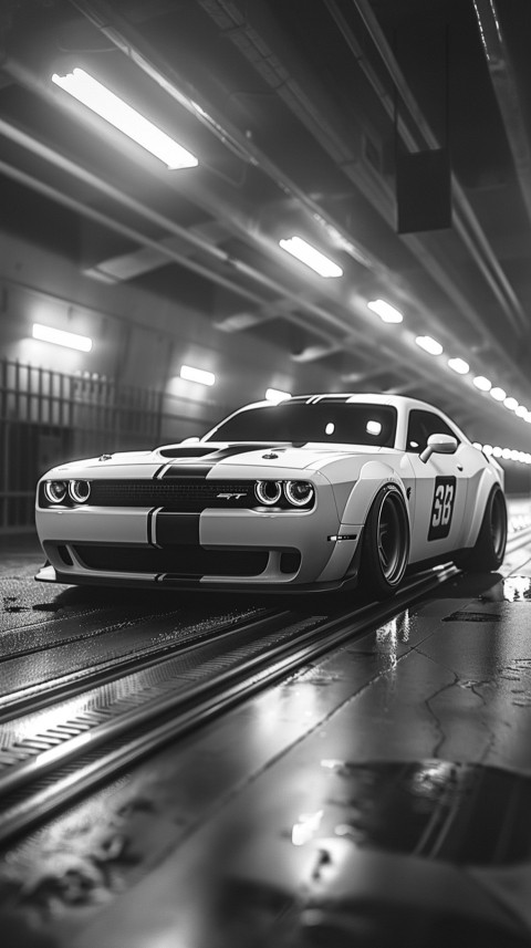 White Dodge Challenger Car Aesthetics (975)