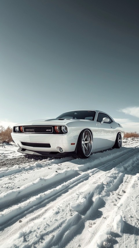 White Dodge Challenger Car Aesthetics (988)