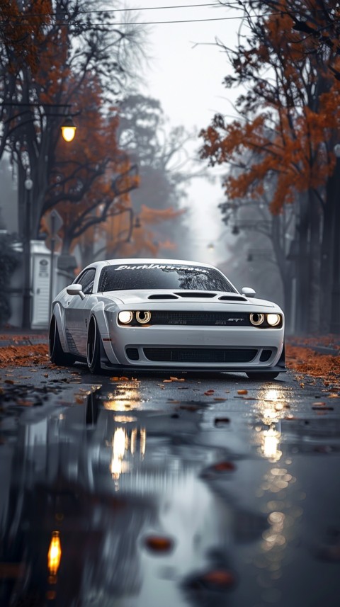 White Dodge Challenger Car Aesthetics (971)