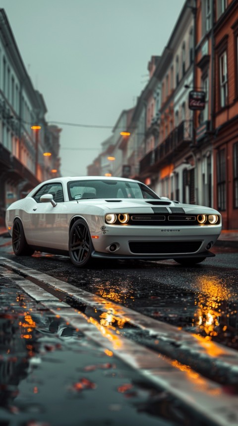 White Dodge Challenger Car Aesthetics (972)