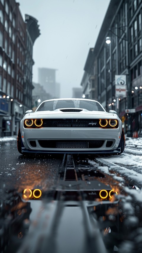 White Dodge Challenger Car Aesthetics (994)