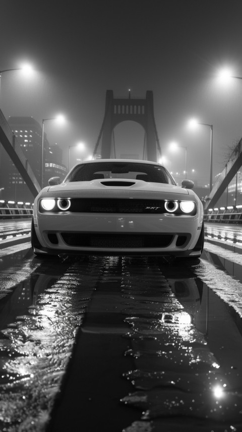 White Dodge Challenger Car Aesthetics (1100)