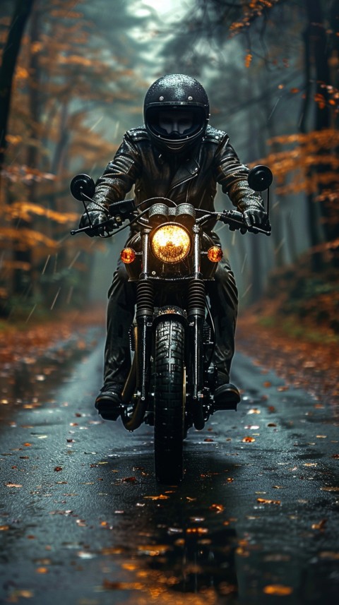 Man on Motorcycle Riding Down a Road  Biker Aesthetic Wallpaper (60)