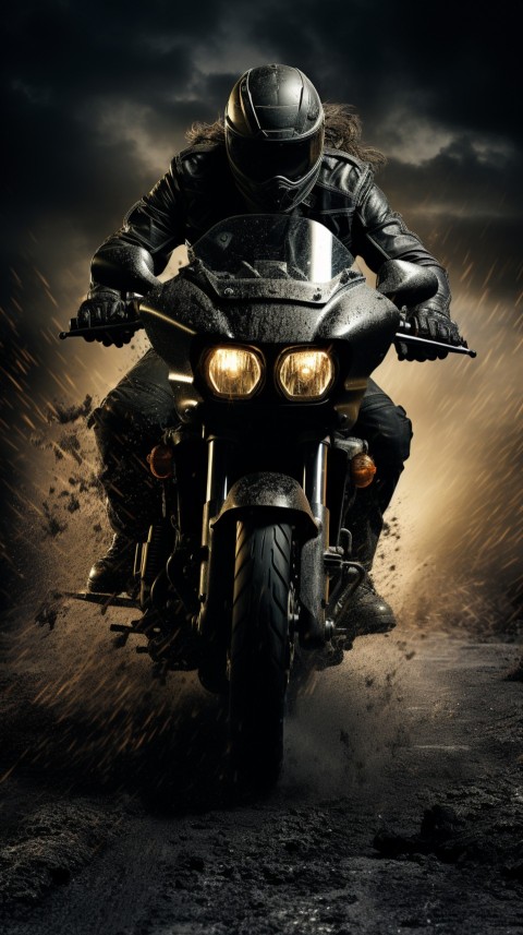 Man on Motorcycle Riding Down a Road  Biker Aesthetic Wallpaper (116)