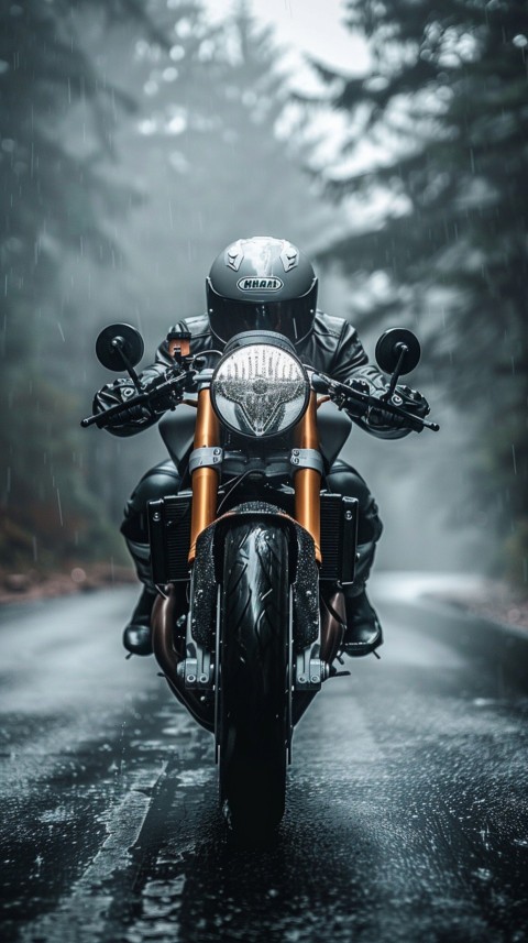 Man on Motorcycle Riding Down a Road  Biker Aesthetic Wallpaper (280)