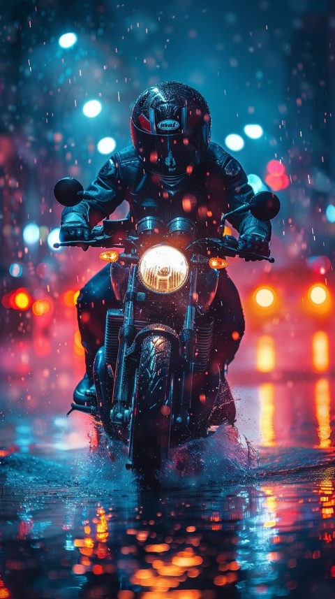 Man on Motorcycle Riding Down a Road  Biker Aesthetic Wallpaper (627)