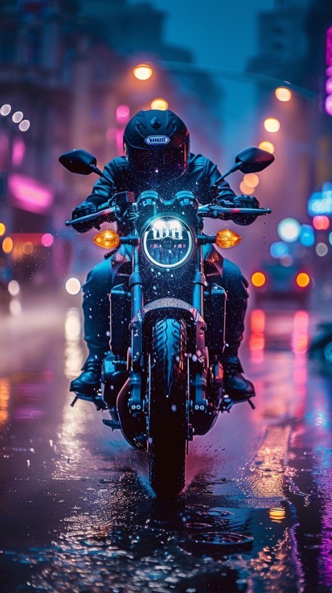 Man on Motorcycle Riding Down a Road  Biker Aesthetic Wallpaper (638)
