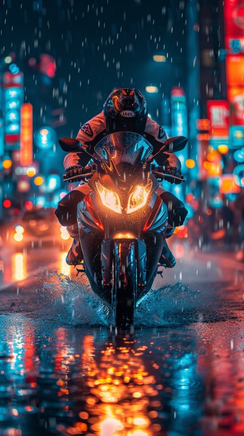 Man on Motorcycle Riding Down a Road  Biker Aesthetic Wallpaper (617)