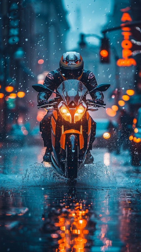 Man on Motorcycle Riding Down a Road  Biker Aesthetic Wallpaper (626)