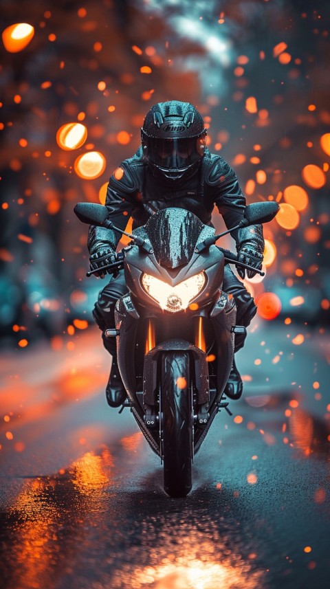 Man on Motorcycle Riding Down a Road  Biker Aesthetic Wallpaper (660)
