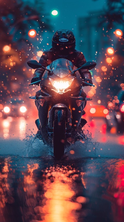 Man on Motorcycle Riding Down a Road  Biker Aesthetic Wallpaper (665)