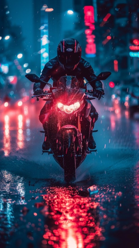 Man on Motorcycle Riding Down a Road  Biker Aesthetic Wallpaper (672)